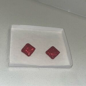 Red sparkly earrings